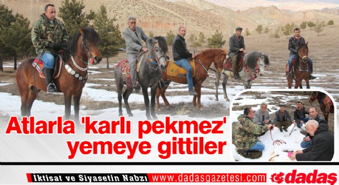 Atlarla  karlı pekmez  yemeye gittiler 